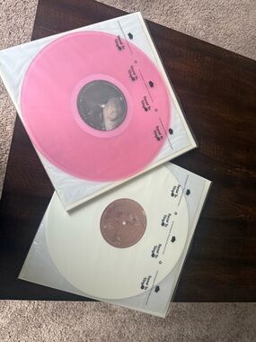 Pink and White HS1 Colored Vinyl Records - Set of 2